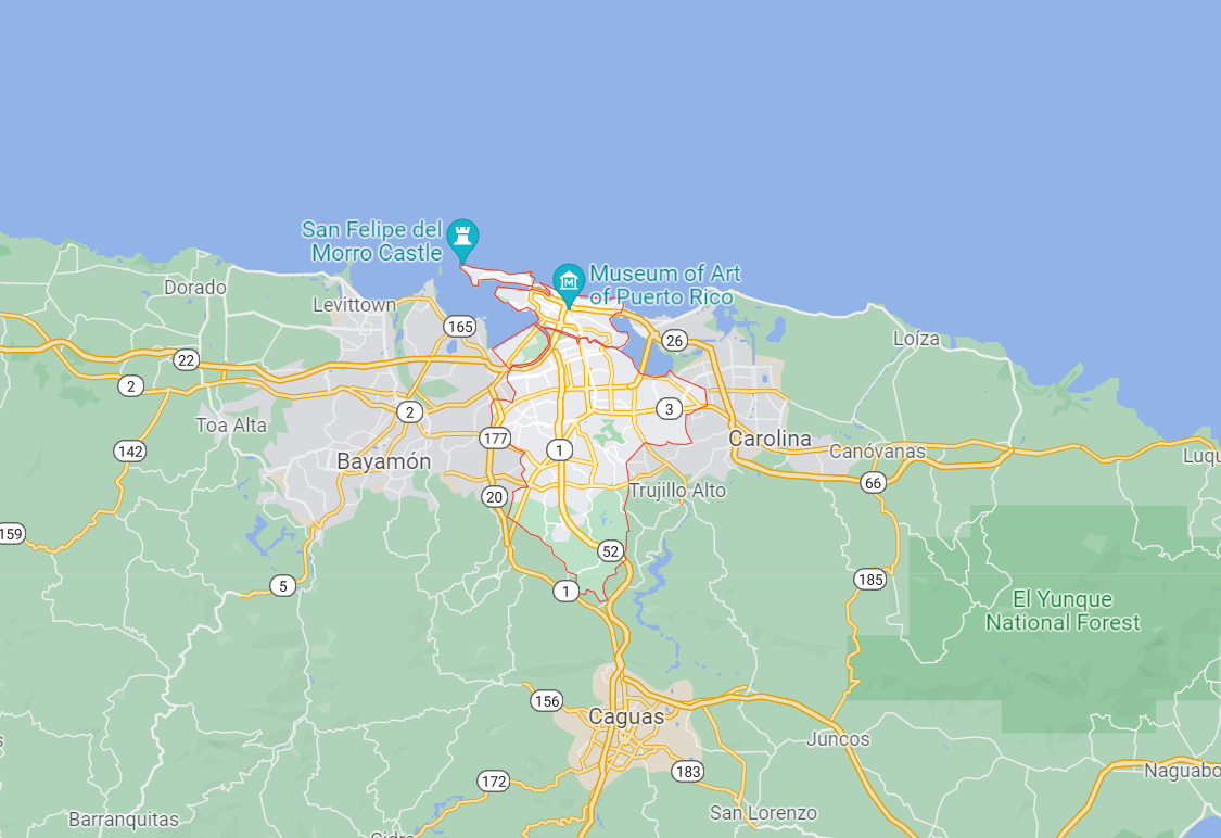 Map of San Juan Puerto Rico