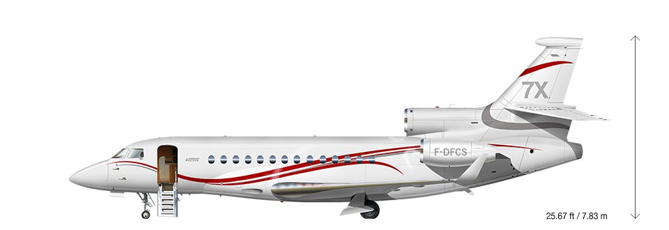 Falcon 7x Tail Height View