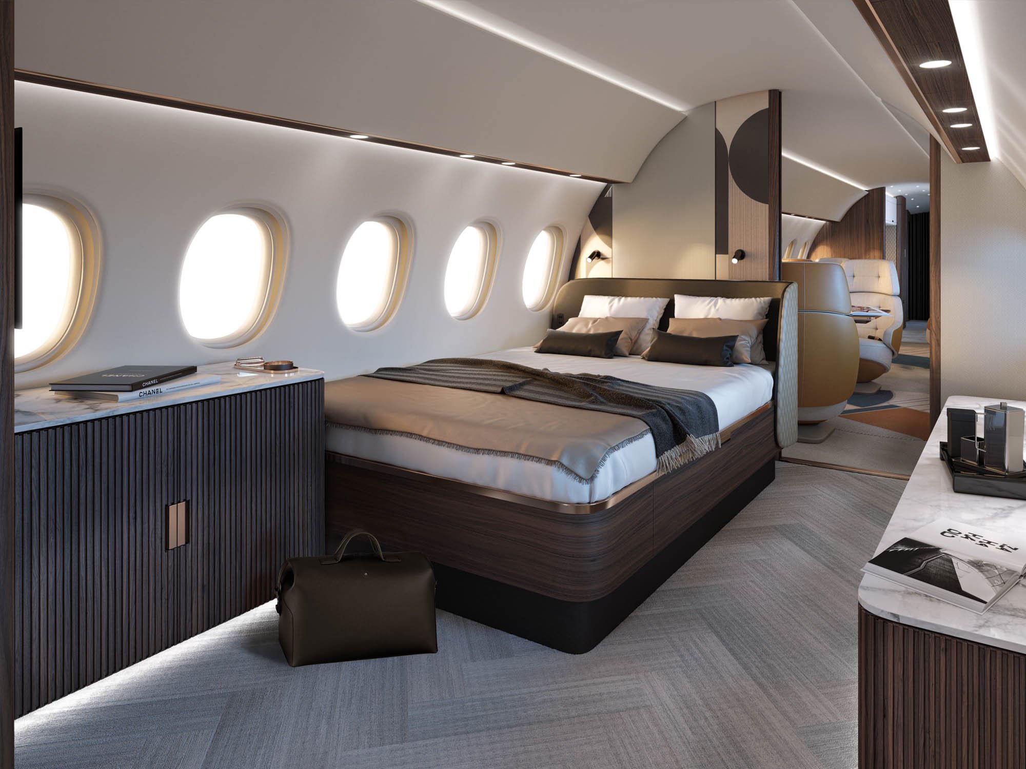 Dassault Falcon 10x bedroom