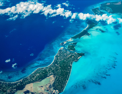 Aerial view of Turks and Caicos